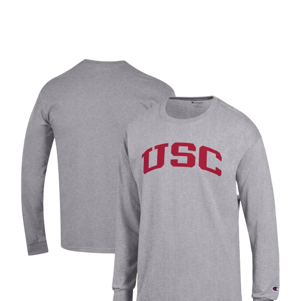 Champion Gray USC Men's Long Sleeve Shirt